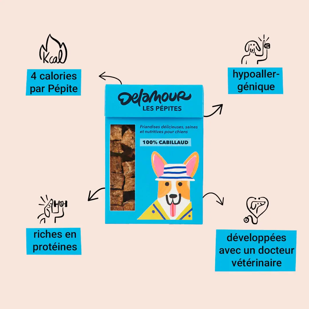 Les Pépites - žāvētas mencas uzkoda (50g)