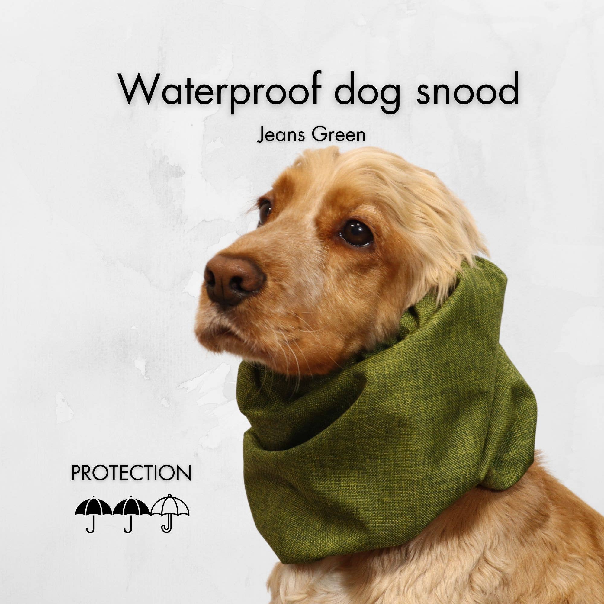 Ūdensizturīga suņu šalle | &nbsp;Jeans Green: Regulējams spriegojums /