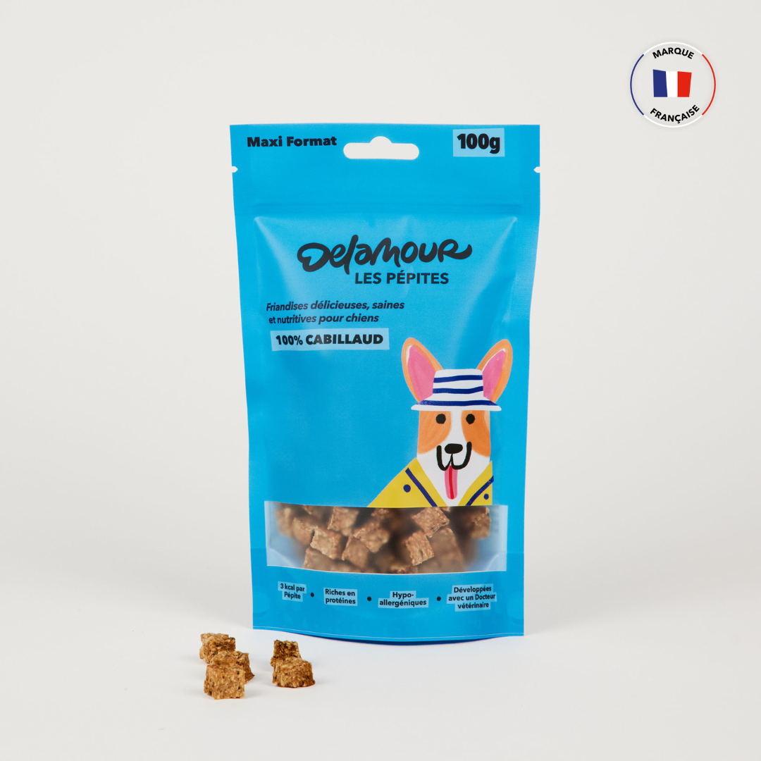 Les Pépites kārumi suņiem ar mencu (100g)