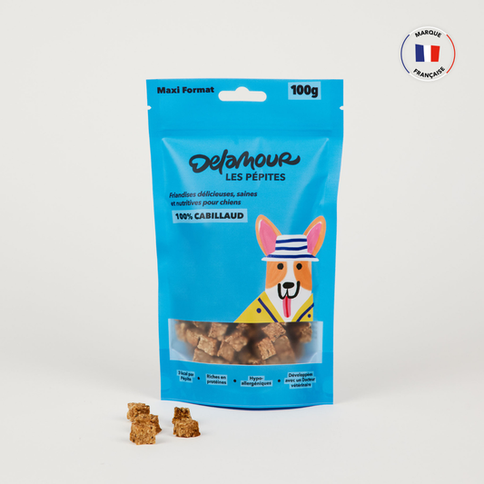 Les Pépites kārumi suņiem ar mencu (100g)