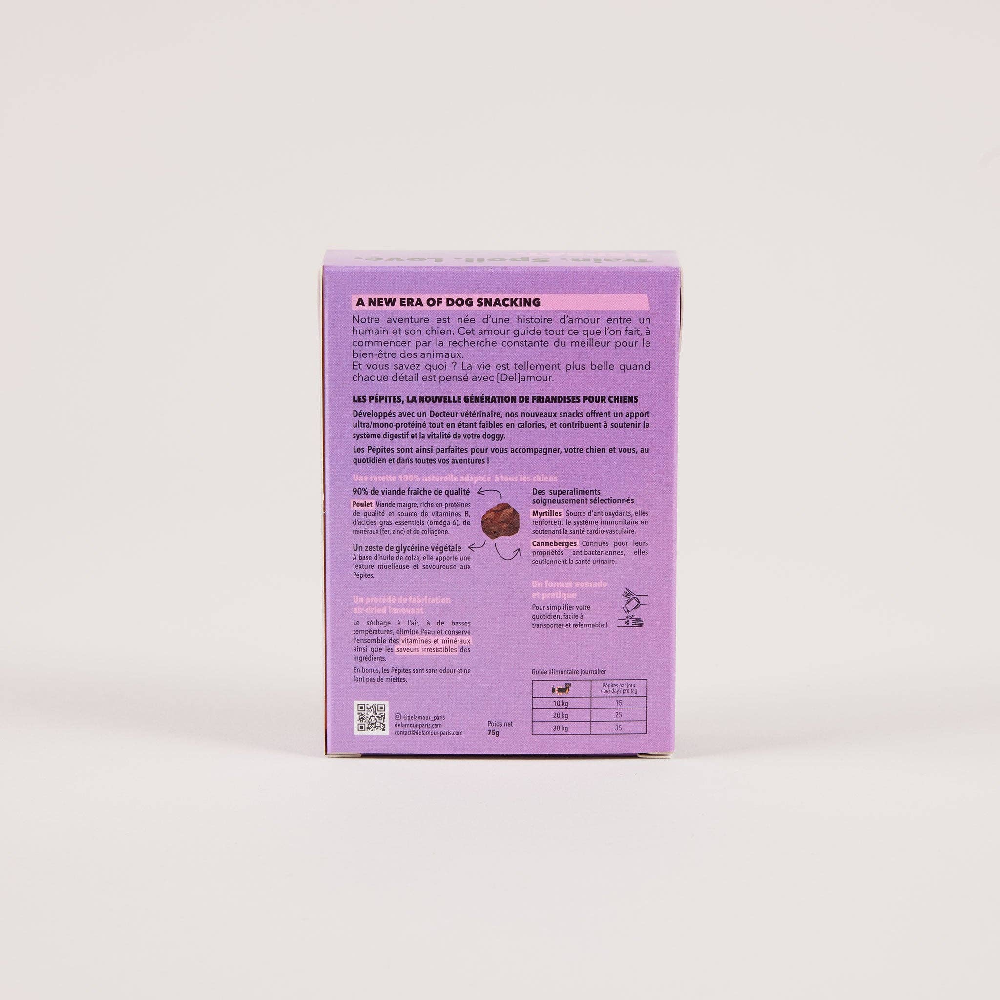 Les Pépites - žāvētas vistas gaļas uzkoda (75g)