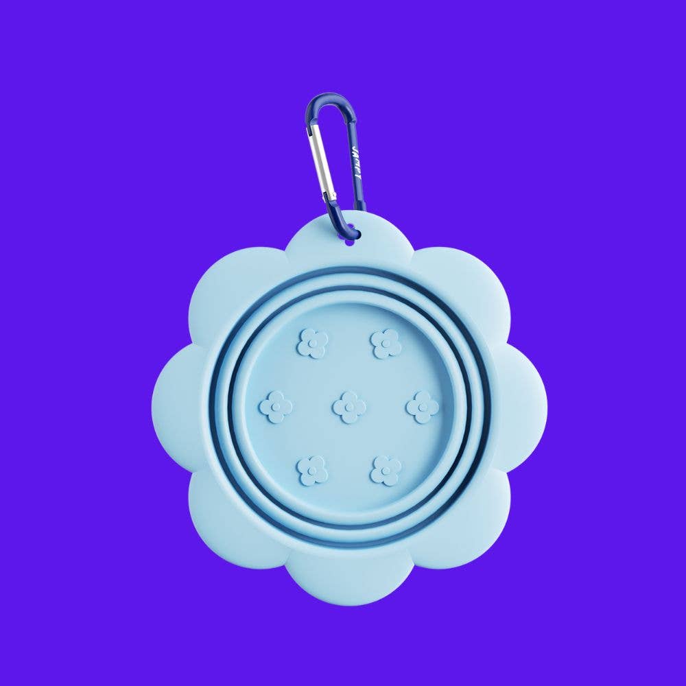 Ziedu bļoda - silikona saliekama ceļojumu bļoda suņiem: oranža