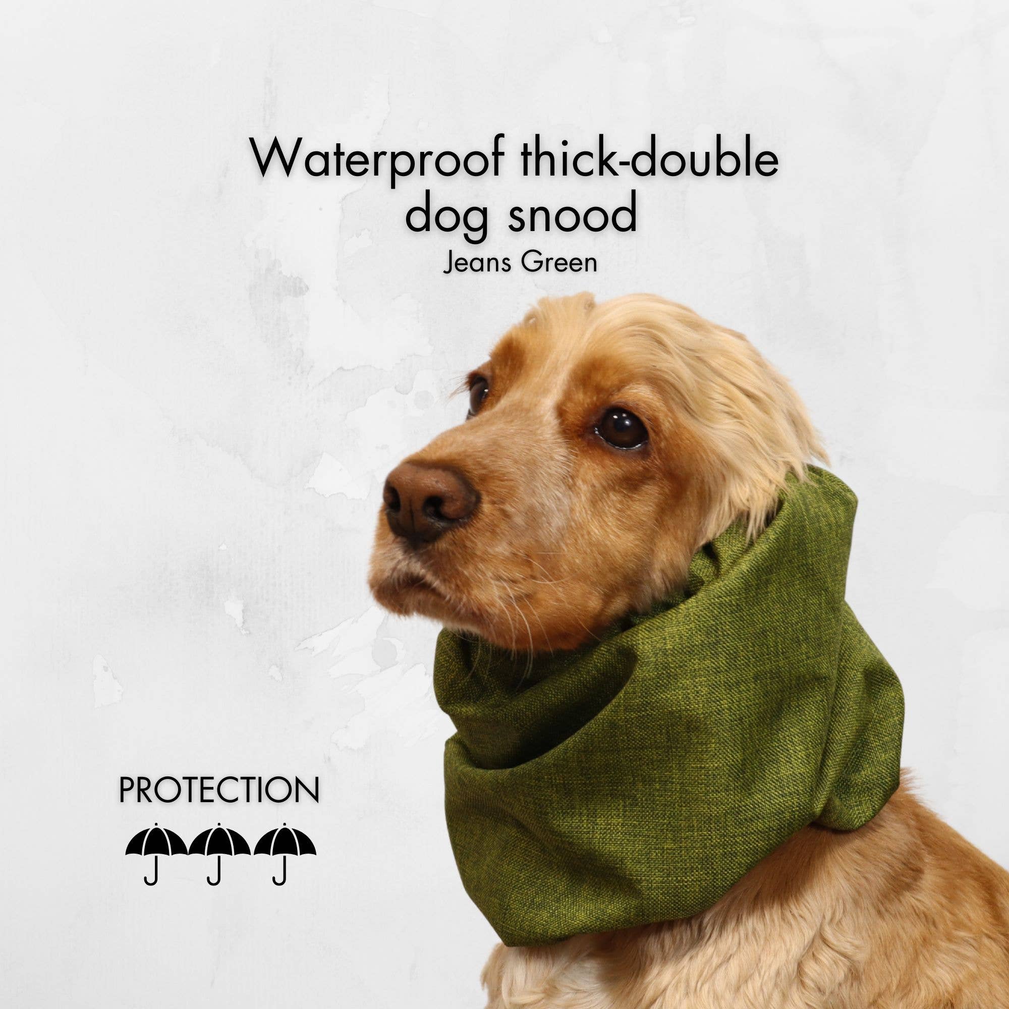 Ūdensizturīga suņu šalle | &nbsp;Jeans Green: Regulējams spriegojums /