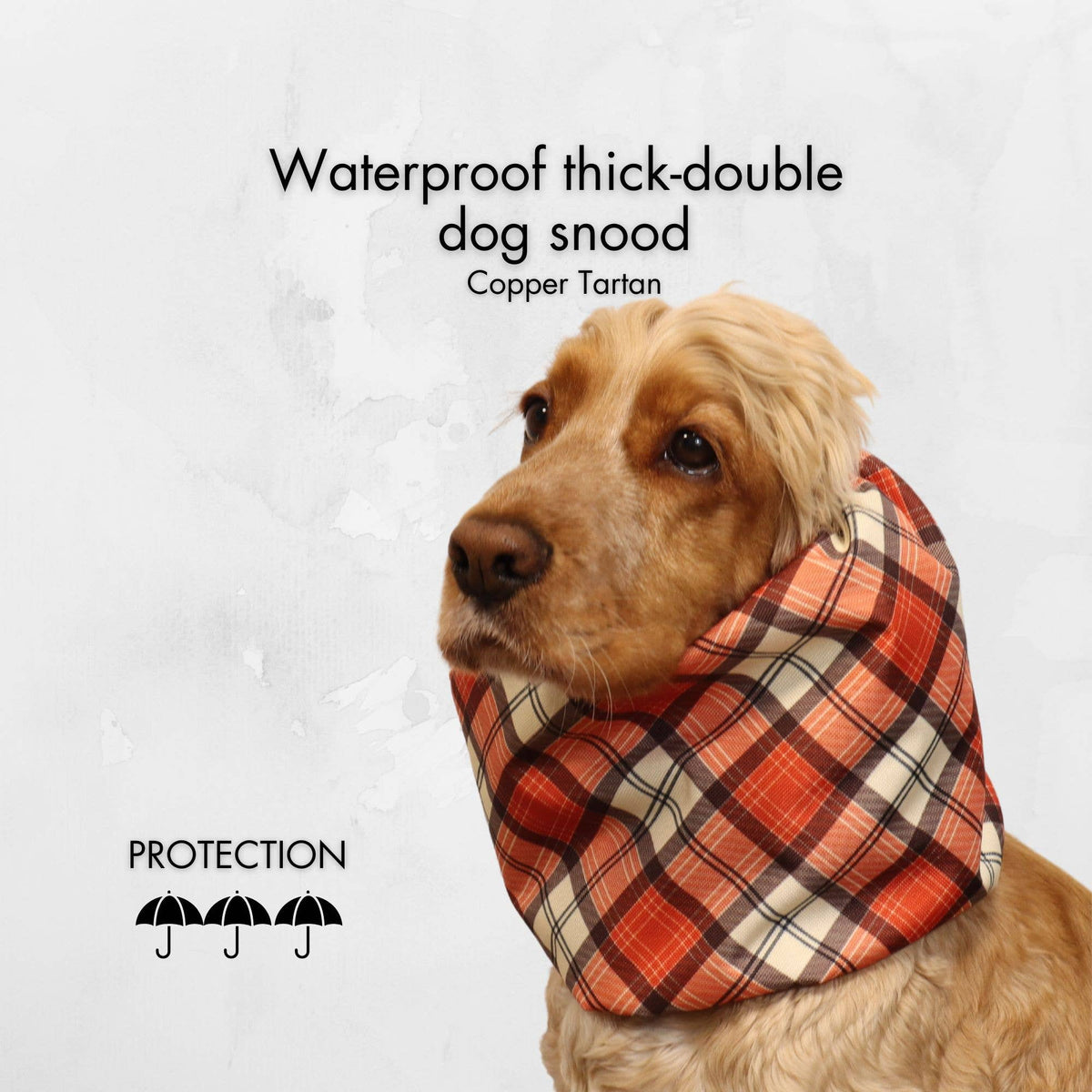 Ūdensizturīga suņu šalle (snood) | Copper Tartan